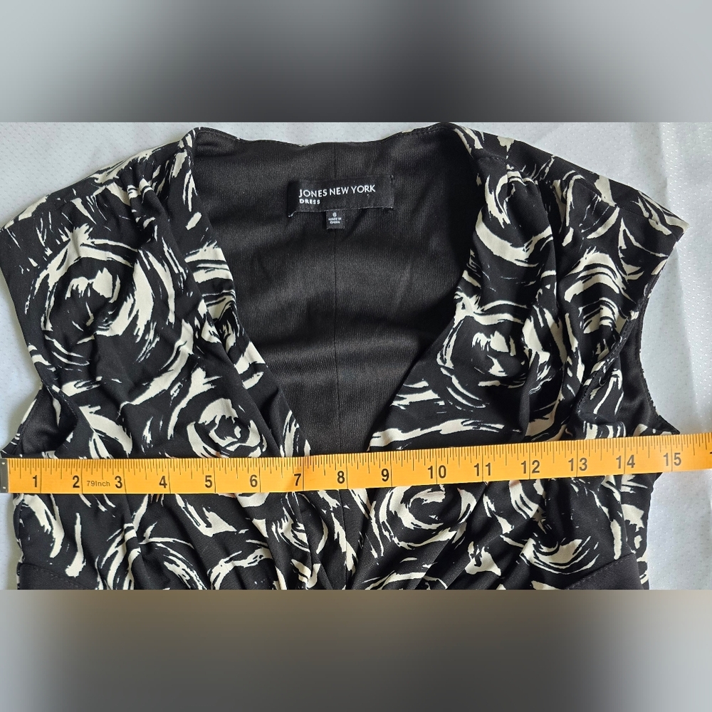 Jones New York Black and White Dress Size 6 - Picture 6 of 8